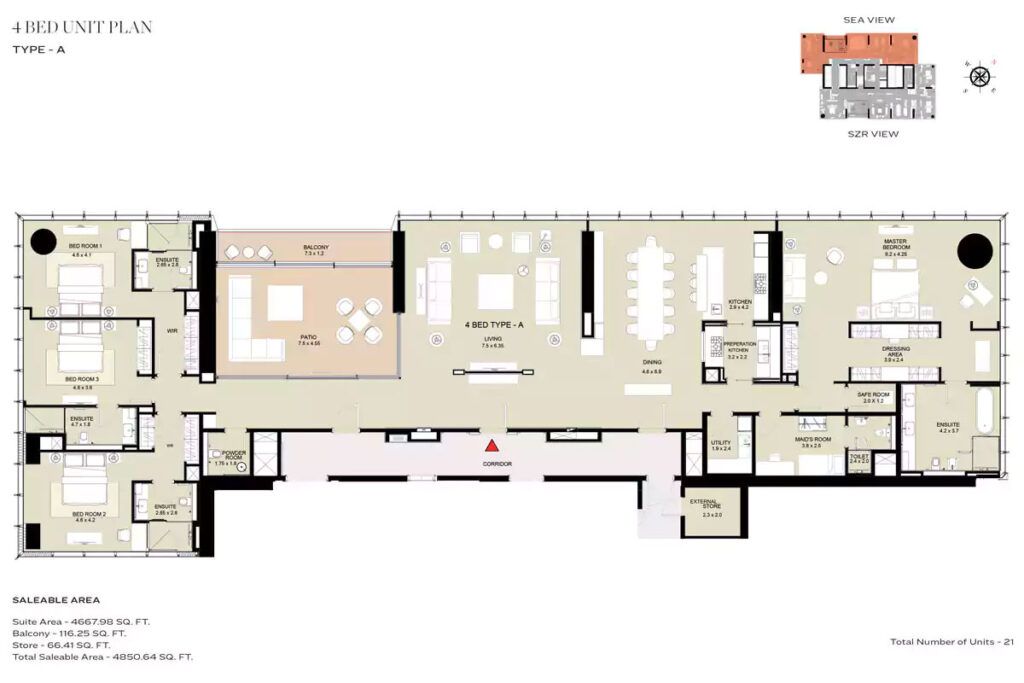 The S Tower Floor Plan