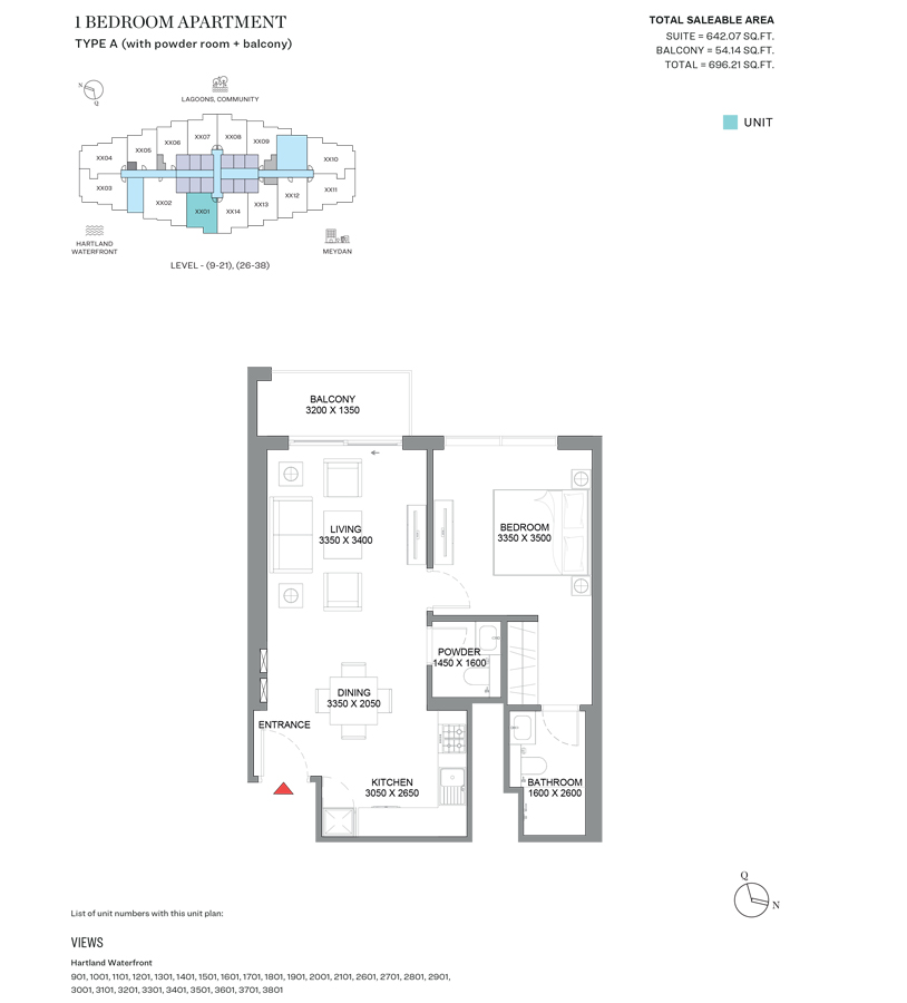 360 Riverside Crescent at Sobha Hartland 2 Floor Plan