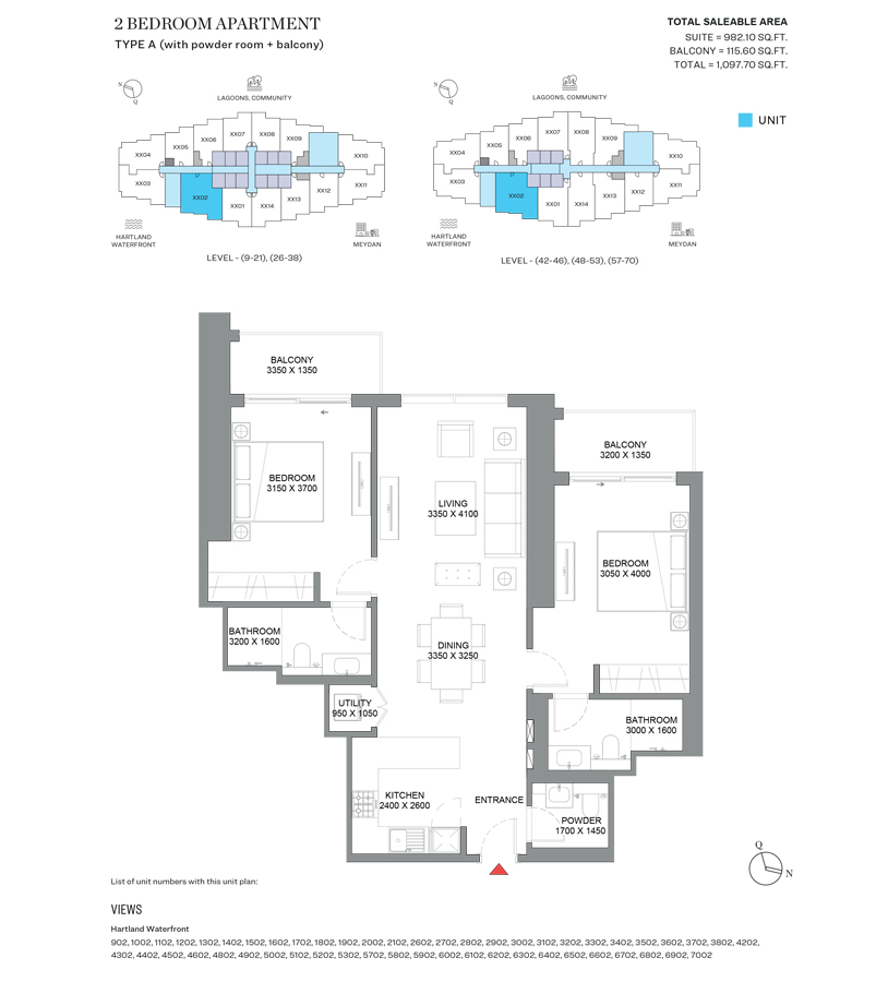 360 Riverside Crescent at Sobha Hartland 2 Floor Plan